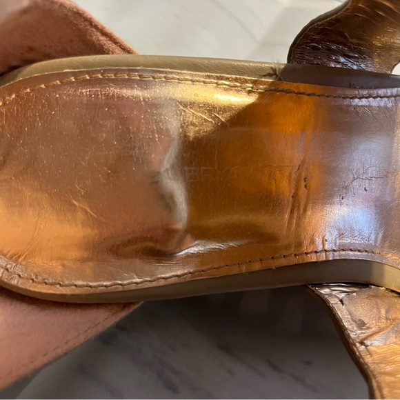 Taupe Platform Sandals / Open Toed Wedge Heels, Lane Bryant Size 12 W - Picture 6 of 13